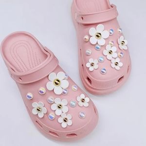 28pcs white flower and artificial pearl shoe accessories set